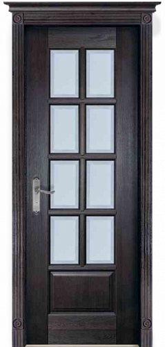 Дверь дуб Double Solid Wood Лондон венге стекло