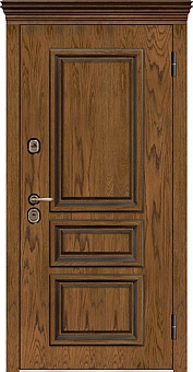 Дверь входная уличная Тор Термо, цвет тик, панель - light 2127 цвет бьянка soft