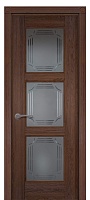 Дверь дуб Double Solid Wood Турин античный орех стекло