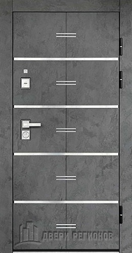 Дверь входная Флагман Монарх Z, цвет Бетон графит, панель - trend цвет grigio (ral 7015)