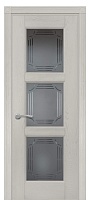 Дверь дуб Double Solid Wood Турин эмаль грей стекло