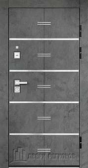 Дверь входная Флагман Монарх Z, цвет Бетон графит, панель - trend цвет grigio (ral 7015)