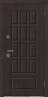 Дверь входная уличная Центурион Люкс, цвет английский орех, панель - perfecto цвет светло-серый бархат