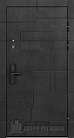 Дверь входная Флагман Доминион, цвет Бетон черный, панель - trend цвет chiaro patina argento (ral 9003)