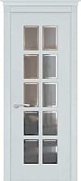 Дверь дуб Double Solid Wood Лондон 2 эмаль скай стекло с фацетом